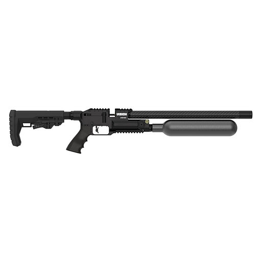 Calibres, FAC Power Levels and Compatible Accessories A versatile projectile range is offered so that hunting, pest control and precision practice can all be addressed with the same compact chassis. Consequently three diameters are supplied: 4.5 mm, 5.5 mm and 6.35 mm. Moreover, magazine capacity is matched to each diameter, therefore sixteen, thirteen or eleven rounds can be loaded according to the chosen calibre. In addition, the 300 mm CZUB non-choked barrel with twelve grooves and a 17:7" twist rate is designed to stabilize a wide spectrum of pellet and slug weights. Subsequently consistent grouping potential is retained when quality ammunition is selected and the rifle is correctly zeroed. Available Calibres and Typical Use The smallest diameter is frequently chosen when high shot count, flat trajectory and modest recoil are desired. As a result, extended practice sessions and small-quarry work at moderate ranges are well served. Furthermore, the mid-size diameter is widely regarded as a balanced field option, therefore a useful combination of energy, pellet mass and magazine capacity is obtained. Meanwhile the largest diameter is preferred when greater impact energy and wind resistance are required for larger pests or longer shots, provided local energy limits allow it. Inclusive language is used because each calibre can be employed successfully by shooters of differing experience once legal power and safe backstops are observed. A single action and air system remain in place when barrels are exchanged. Consequently the platform can be re-barrelled rather than replaced as quarry or range requirements change. Moreover, transfer ports and probes appropriate to each diameter must be fitted so that efficient air use and correct seating are maintained. FAC and Restricted Power Configurations Region-specific energy limits determine whether a restricted or FAC specification is supplied. Therefore a sub-16 J / 12 ft-lb version is produced for markets in which that ceiling applies, while higher-output valves and regulator settings are available where an FAC or equivalent authorization is held. In addition, published FAC energy figures for the 300 mm carbon-fiber-bottle configuration commonly fall in the region of 40 J, 60 J and 70 J according to calibre when the high-power assisted valve and appropriate regulator pressure are employed. Subsequently the same lightweight chassis can serve both legally restricted and higher-power roles provided the correct valve, hammer-spring and regulator combination is installed. A maximum fill pressure of 300 BAR is accepted in both classes. Consequently the 300 cc carbon fiber bottle plus 50 cc plenum continues to supply a substantial shot string even when energy is raised. Meanwhile dual side-mounted gauges allow bottle and regulator pressures to be monitored so that output remains predictable across the usable pressure band. As a result, velocity scatter is minimized when the external hammer-spring adjuster is set in accordance with the chosen pellet and legal limit. Responsible ownership remains essential. Therefore local licensing, transport and storage rules must be followed, and an FAC must be obtained before any configuration that exceeds the local unlicensed limit is possessed or used. Inclusive practice means every shooter—regardless of stature or handedness—benefits from the same legal and safety framework. Power Delivery and Tuning Features Efficient air use is achieved through the high-power assisted valve. Consequently hammer-spring tension can be kept relatively modest while still producing consistent muzzle energy. Furthermore an externally indexed hammer-spring adjuster is provided, therefore power and shot-to-shot stability can be refined in the field without internal disassembly. In the same way the fully adjustable modular trigger unit permits first- and second-stage weight and travel to be tailored, improving release consistency for a wide range of users. A 50 cc plenum works together with the regulator so that a stable working pressure is presented to the valve. Subsequently velocity variation across a long string is reduced. Moreover the compact 300 mm barrel still delivers usable energy in FAC form while keeping overall length near 750 mm and mass near 2,570 g. As a result portability is preserved even when higher legal power is selected. Accessory Compatibility and Modular Fitment A 30 MOA Picatinny top rail is fitted so that optics can be mounted with additional elevation available for longer distances. In addition a lower Picatinny rail accepts bipods, lights or other supports. Furthermore a 1/2" UNF muzzle thread is present, therefore sound moderators can be attached where regulations permit. Meanwhile AR-15-compatible grip and stock interfaces are incorporated, and both Picatinny and MDT adapters can be used. Consequently folding stocks, conventional wooden stocks or aftermarket chassis furniture can be fitted according to preference. Built-in QD sling points improve carry comfort on long stalks. Moreover extra magazines, a quality fill probe and a protective case are practical additions for field days. Subsequently the same rails and interfaces allow the rifle to be shared or adapted among family members or club colleagues without permanent modification of the core action. Inclusive ergonomics are therefore supported: reversible side-lever, adjustable trigger and interchangeable furniture enable left- and right-handed shooters of different statures to achieve a stable, repeatable hold. Spare O-rings, the correct calibre-specific probe and manufacturer-approved tools should be kept on hand. As a result routine maintenance can be performed promptly and shot count remains consistent. When accessories are chosen, compatibility with the 300 BAR system, the modular trigger unit and the carbon-fiber bottle must always be verified so that safety and performance are not compromised.